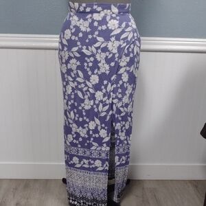 Charlotte Russe Purple Maxi Pencil Skirt with Slit
